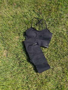 Reset Black Sports Bra